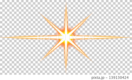 Golden light starburst and lens flare transparent background material 139130424