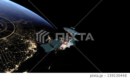 人工衛星と地球 人工衛星と地球 139130448