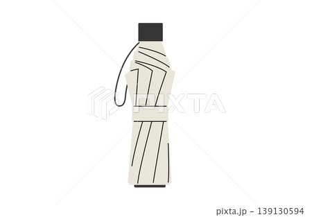 白い折り畳み日傘のイラスト(主線なし) 白い折り畳み日傘のイラスト(主線なし) 139130594
