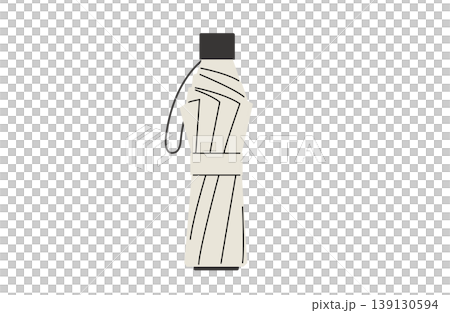 白い折り畳み日傘のイラスト(主線なし) 白い折り畳み日傘のイラスト(主線なし) 139130594
