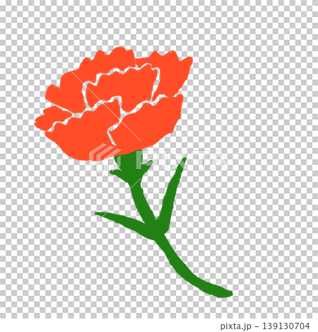Illustration of a red carnation for Mother's Day Illustration of a red carnation for Mother's Day 139130704