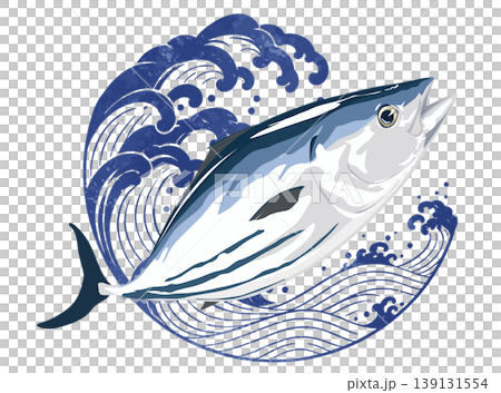 鰹魚躍過波浪 139131554