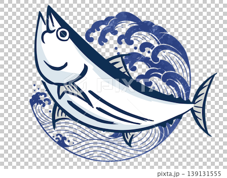 鰹魚躍過波浪 139131555