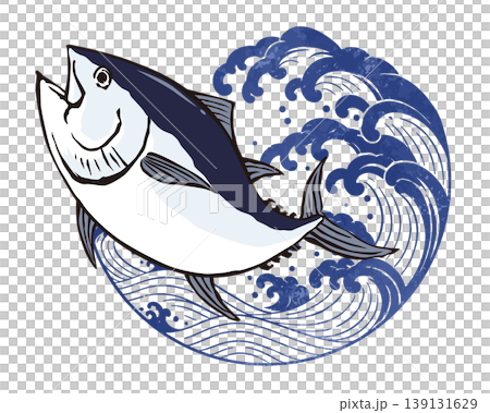 鮪魚躍出水面的插圖 鮪魚躍出水面的插圖 139131629
