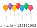 colorful balloons flying for birthday and celebration party concept 139132002