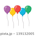 colorful balloons flying for birthday and celebration party concept 139132005