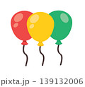 colorful balloons flying for birthday and celebration party concept 139132006