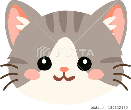 cute cat cartoon illustration with kawaii kitten face in flat design minimal pastel style cute cat cartoon illustration with kawaii kitten face in flat design minimal pastel style 139132150