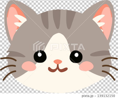 cute cat cartoon illustration with kawaii kitten face in flat design minimal pastel style cute cat cartoon illustration with kawaii kitten face in flat design minimal pastel style 139132150