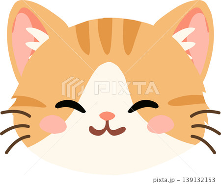 adorable orange tabby cat face illustration showing a happy expression, adorable orange tabby cat face illustration showing a happy expression, 139132153