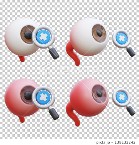 3D Eye Health Checkup Icon with Magnifying Glass for Ophthalmological Diagnosis 3D Eye Health Checkup Icon with Magnifying Glass for Ophthalmological Diagnosis 139132242