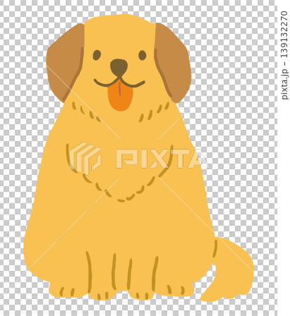 お座りするゴールデンレトリバーのベクターイラスト 139132270