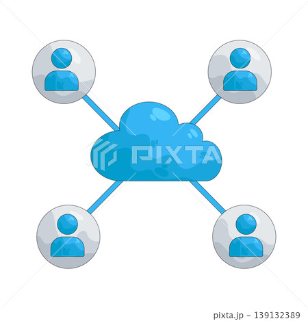 Illustration of cloud meeting Illustration of cloud meeting 139132389
