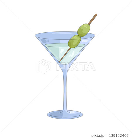 Illustration of martini glass Illustration of martini glass 139132405