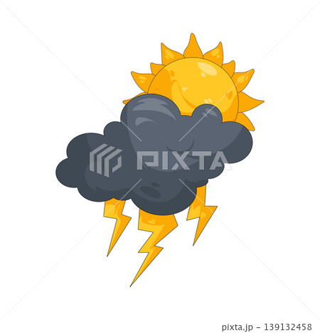 Illustration of Sun and thunder Illustration of Sun and thunder 139132458