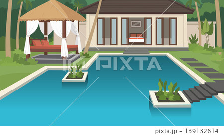 Private Oasis Bali Resort Flat Design Illustration Private Oasis Bali Resort Flat Design Illustration 139132614