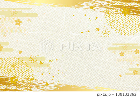 和柄 和紙 金箔 高級感 和風フレーム背景 お祝い 年賀 正月 和柄 和紙 金箔 高級感 和風フレーム背景 お祝い 年賀 正月 139132862