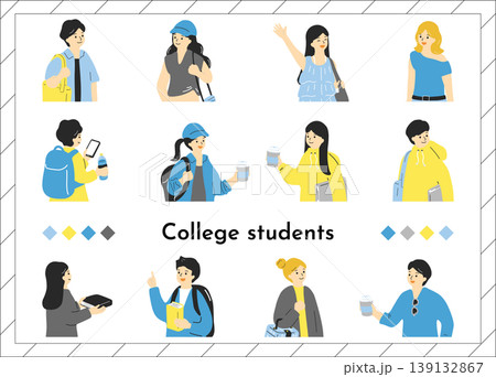 大学生イラストセット 大学生イラストセット 139132867