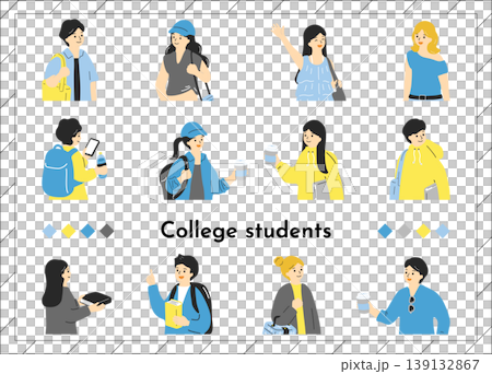 大学生イラストセット 大学生イラストセット 139132867