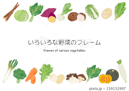 いろいろな野菜のフレームイラスト いろいろな野菜のフレームイラスト 139132997
