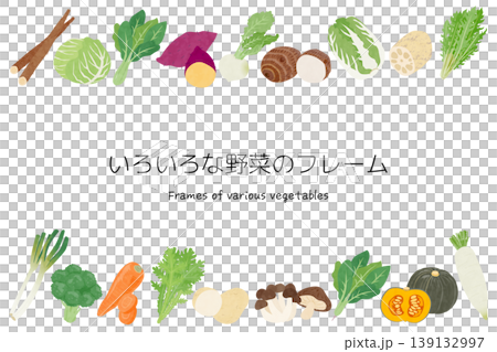 いろいろな野菜のフレームイラスト いろいろな野菜のフレームイラスト 139132997