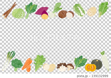 Frame illustrations of various vegetables Frame illustrations of various vegetables 139132999