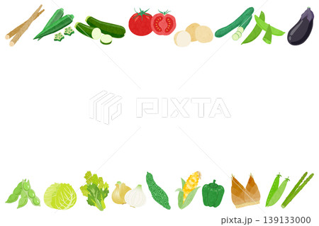 いろいろな野菜のフレームイラスト 139133000
