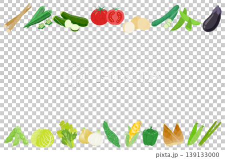いろいろな野菜のフレームイラスト 139133000