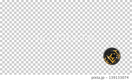 梵字入りオニキス 黒天然石の丸玉 背景透過 マクロ 梵字入りオニキス 黒天然石の丸玉 背景透過 マクロ 139133074