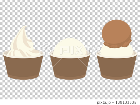 Vector illustration of ice cream in a cup (soft serve, double scoop) Vector illustration of ice cream in a cup (soft serve, double scoop) 139133538