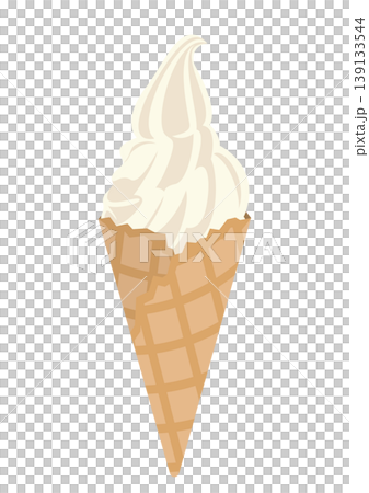 ワッフルコーンのバニラのソフトクリームのベクターイラスト 139133544