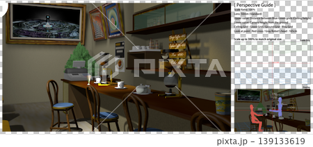 A retro coffee shop scene that can be used as a background for anime (includes perspective guide data that is convenient for adding characters). A retro coffee shop scene that can be used as a background for anime (includes perspective guide data that is convenient for adding characters). 139133619