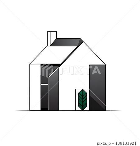 Modern Minimalist House Design with Green Leaf Detail Modern Minimalist House Design with Green Leaf Detail 139133921