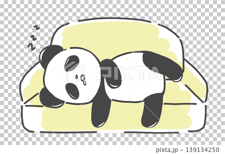 ソファーで眠るパンダ ソファーで眠るパンダ 139134250