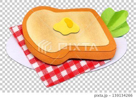 バタートーストの貼り絵イラスト 朝食モーニングの食べ物素材 バタートーストの貼り絵イラスト 朝食モーニングの食べ物素材 139134266