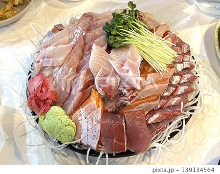 Fresh and delicate sashimi slices, beautifully presented with vibrant colors and perfect cuts. This traditional Japanese delicacy highlights the pure flavors of premium seafood. Fresh and delicate sashimi slices, beautifully presented with vibrant colors and perfect cuts. This traditional Japanese delicacy highlights the pure flavors of premium seafood. 139134564