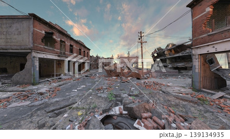 荒廃した街の風景 139134935