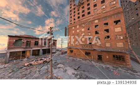 荒廃した街の風景 139134938