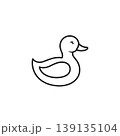 Simple Outline Drawing Of A Cute Duck Icon 139135104