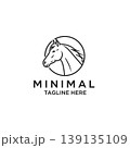 Elegant Horse Head Minimalist Line Art Logo Design Concept 139135109