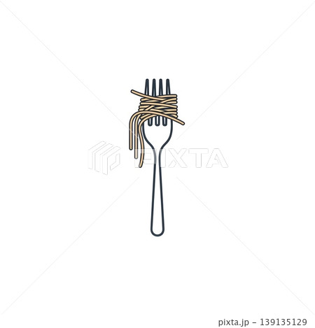 Delicious Pasta Noodles Wrapped Around Silver Fork Utensil 139135129