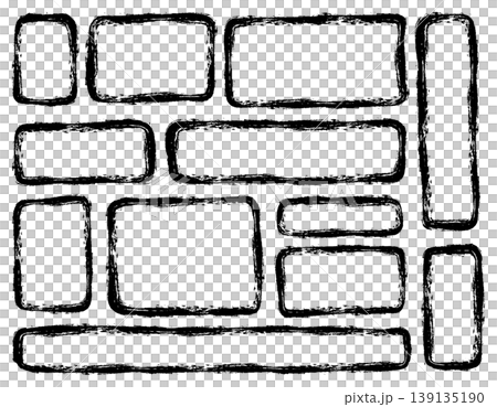 A set of hand-drawn square frame illustrations A set of hand-drawn square frame illustrations 139135190