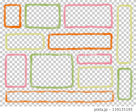 A set of hand-drawn square frame illustrations A set of hand-drawn square frame illustrations 139135195