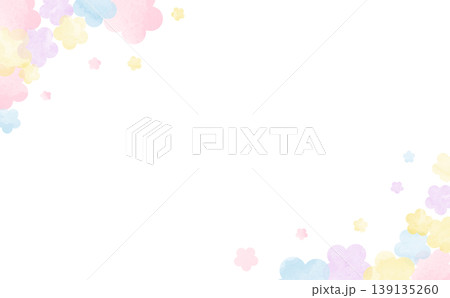 水彩風お花の爽やか可愛いフレーム 139135260