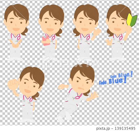 A set of medical staff in various poses A set of medical staff in various poses 139135495