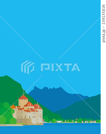 シヨン城　chateau de chillon　レマン湖　lac leman　スイス 139135816