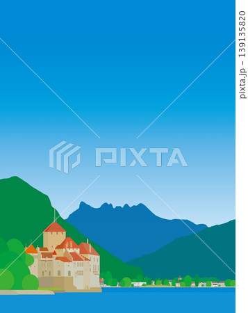 シヨン城　chateau de chillon　レマン湖　lac leman　スイス 139135820