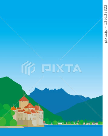 シヨン城　chateau de chillon　レマン湖　lac leman　スイス 139135822
