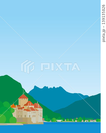 シヨン城 chateau de chillon レマン湖 lac leman スイス シヨン城 chateau de chillon レマン湖 lac leman スイス 139135826