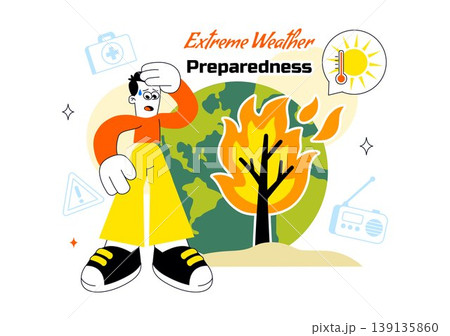 Extreme Weather Preparedness Vector Illustration With Emergency Kit Storm Warning Safety Plan Disaster Readiness Climate Alert Design Extreme Weather Preparedness Vector Illustration With Emergency Kit Storm Warning Safety Plan Disaster Readiness Climate Alert Design 139135860